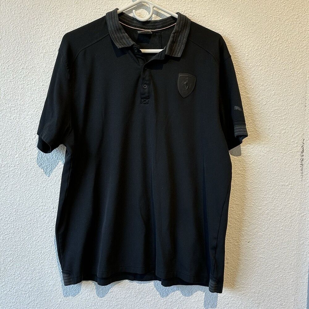Puma Scuderia Ferrari Motorsport Polo Shirt Black Size XL Formula 1 Merchandise